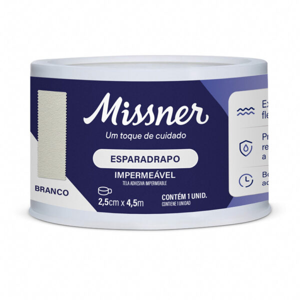 Esparadrapo Impermeável Branco Missner 2,5cm x 4,5m (Unidade)