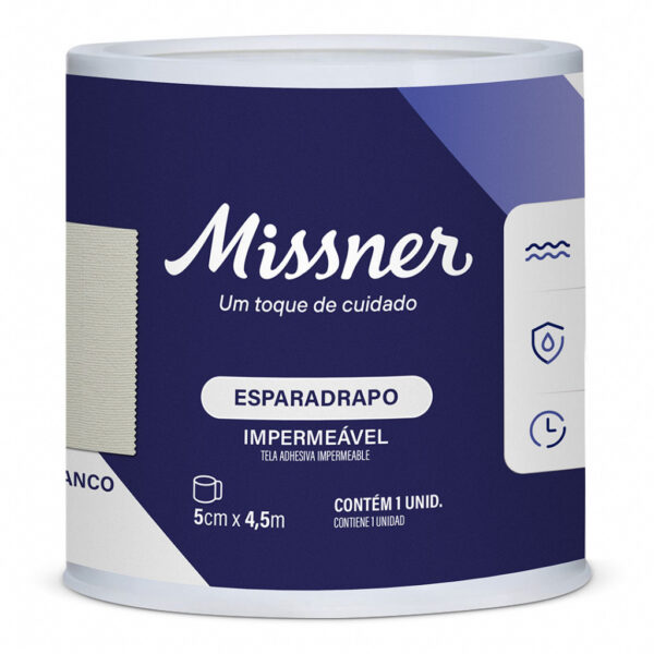 Esparadrapo Impermeável Branco Missner 5cm x 4,5m (Unidade)